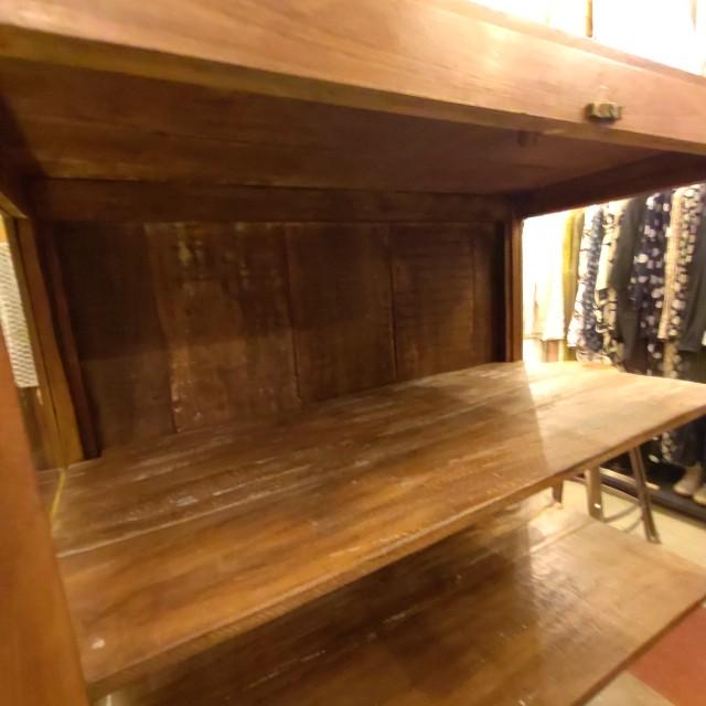 [In-store pickup only] Indian antique glass window 4-drawer cabinet, antique living room interior display fixture
