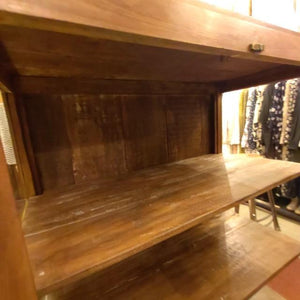 [In-store pickup only] Indian antique glass window 4-drawer cabinet, antique living room interior display fixture