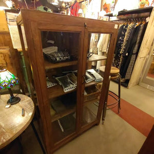 [In-store pickup only] Indian antique glass window 4-drawer cabinet, antique living room interior display fixture