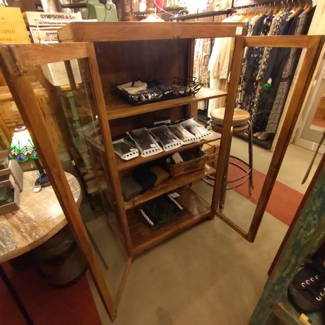 [In-store pickup only] Indian antique glass window 4-drawer cabinet, antique living room interior display fixture