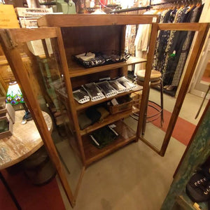 [In-store pickup only] Indian antique glass window 4-drawer cabinet, antique living room interior display fixture