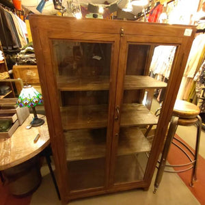 [In-store pickup only] Indian antique glass window 4-drawer cabinet, antique living room interior display fixture