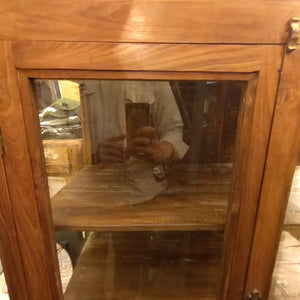 [In-store pickup only] Indian antique glass window 4-drawer cabinet, antique living room interior display fixture