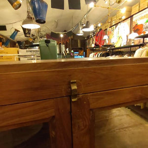 [In-store pickup only] Indian antique glass window 4-drawer cabinet, antique living room interior display fixture