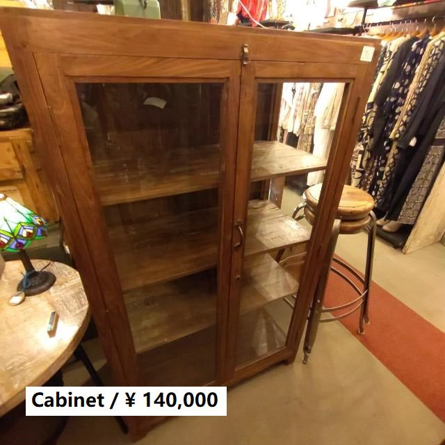 [In-store pickup only] Indian antique glass window 4-drawer cabinet, antique living room interior display fixture