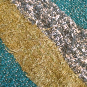 スペイン　ハラパラグマット　C　ブルーグリーンカーキ　120×200cm　1.5畳分　6畳　フロアマット　二人掛けソファ　手織り　リサイクルファブリック　コットン
