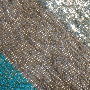 スペイン　ハラパラグマット　C　ブルーグリーンカーキ　120×200cm　1.5畳分　6畳　フロアマット　二人掛けソファ　手織り　リサイクルファブリック　コットン