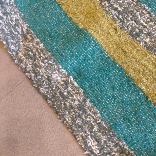 スペイン　ハラパラグマット　C　ブルーグリーンカーキ　120×200cm　1.5畳分　6畳　フロアマット　二人掛けソファ　手織り　リサイクルファブリック　コットン