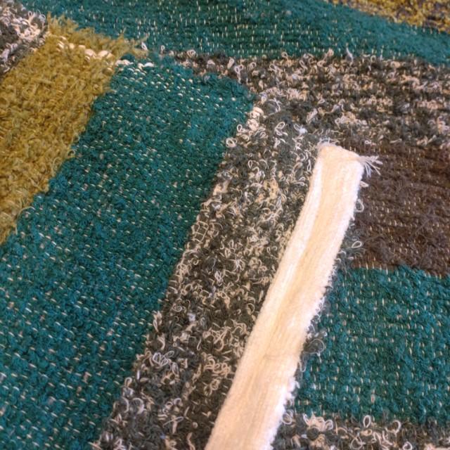 スペイン　ハラパラグマット　C　ブルーグリーンカーキ　120×200cm　1.5畳分　6畳　フロアマット　二人掛けソファ　手織り　リサイクルファブリック　コットン