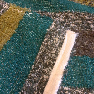 スペイン　ハラパラグマット　C　ブルーグリーンカーキ　120×200cm　1.5畳分　6畳　フロアマット　二人掛けソファ　手織り　リサイクルファブリック　コットン