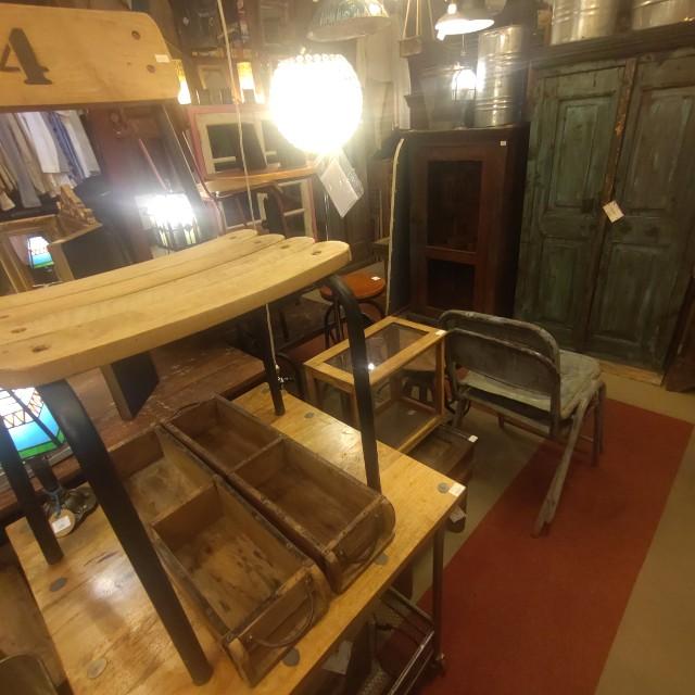 Vintage Indian wood display box, display fixture　