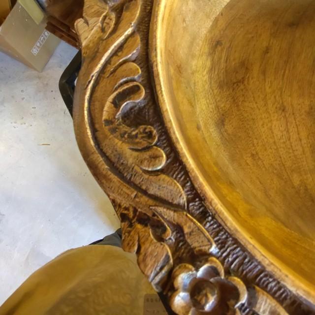 Mango Wood Floral engraving Tray India Antique Style