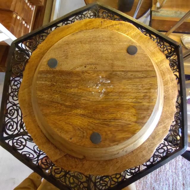 Mango Wood Floral engraving Tray India Antique Style