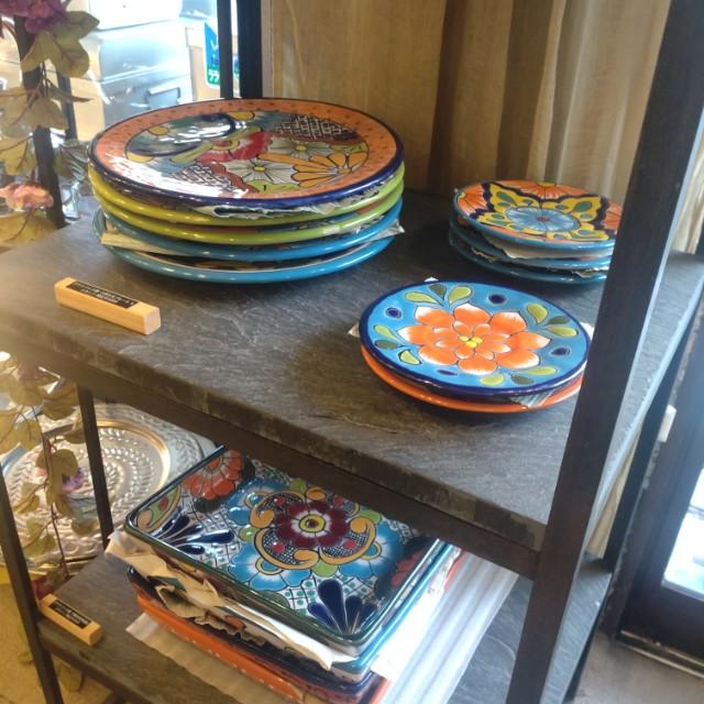 Mexico　Guanajuato Ware　Square plate　Orange　Flat plate　Platter　