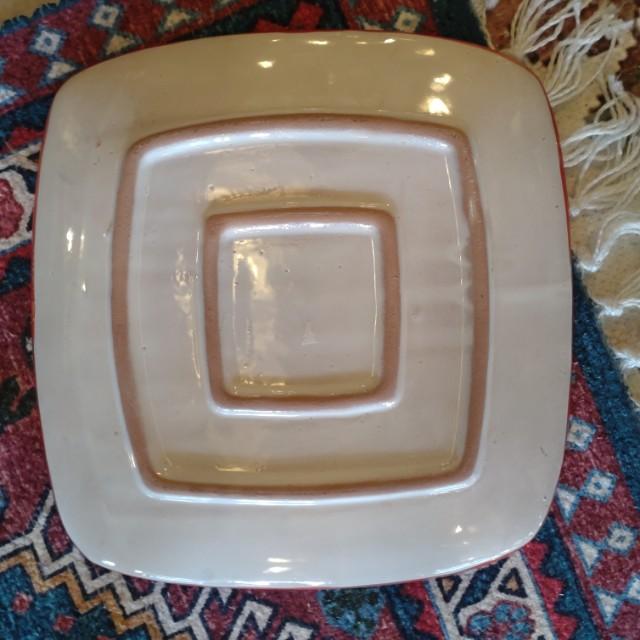 Mexico　Guanajuato Ware　Square plate　Red　Flat plate　Platter　