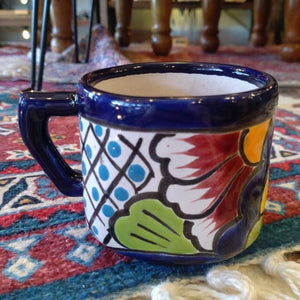 Mexican Guanajuato Ware Navy Mug, Coffee Cup, Tea Cup, Soup Cup, Handmade Ceramic