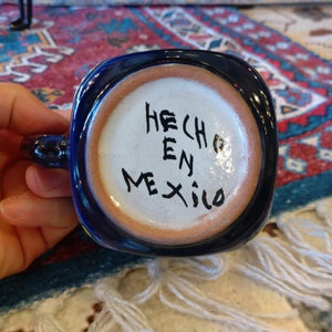 Mexican Guanajuato Ware Navy Mug, Coffee Cup, Tea Cup, Soup Cup, Handmade Ceramic