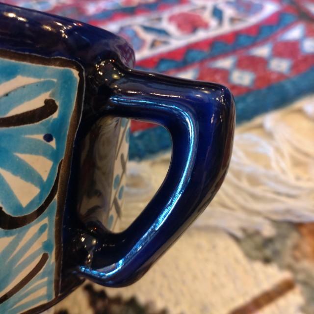 Mexican Guanajuato Ware Navy Mug, Coffee Cup, Tea Cup, Soup Cup, Handmade Ceramic