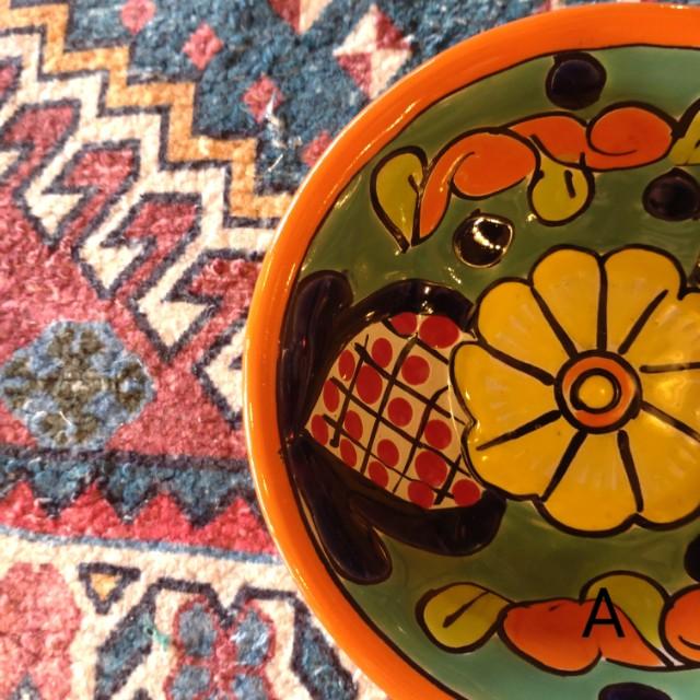 メキシコ　グアナファト焼　ミニボウル　オレンジ 　全2種　小鉢　ヨーグルト　フルーツボウル　小皿　おつまみ　豆皿