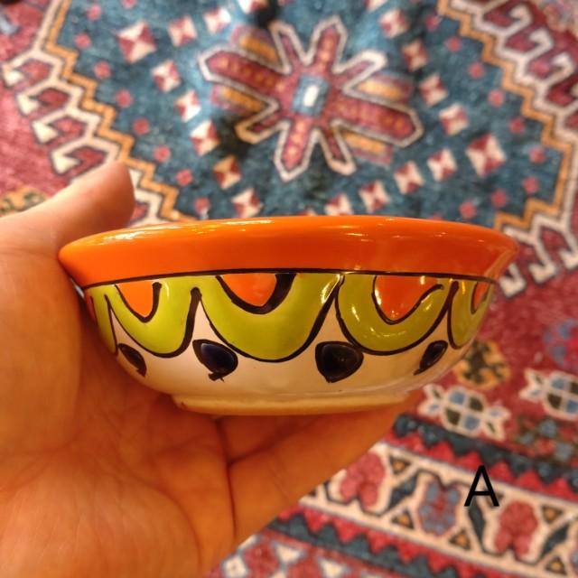 メキシコ　グアナファト焼　ミニボウル　オレンジ 　全2種　小鉢　ヨーグルト　フルーツボウル　小皿　おつまみ　豆皿