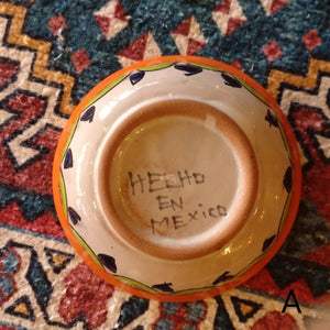 メキシコ　グアナファト焼　ミニボウル　オレンジ 　全2種　小鉢　ヨーグルト　フルーツボウル　小皿　おつまみ　豆皿