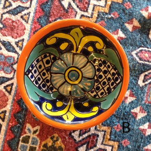 メキシコ　グアナファト焼　ミニボウル　オレンジ 　全2種　小鉢　ヨーグルト　フルーツボウル　小皿　おつまみ　豆皿