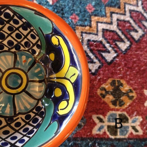 メキシコ　グアナファト焼　ミニボウル　オレンジ 　全2種　小鉢　ヨーグルト　フルーツボウル　小皿　おつまみ　豆皿