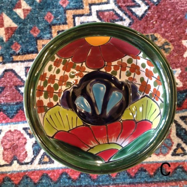 メキシコ　グアナファト焼　ミニボウル　グリーン　全3種　小鉢　ヨーグルト　フルーツボウル　小皿　おつまみ　豆皿