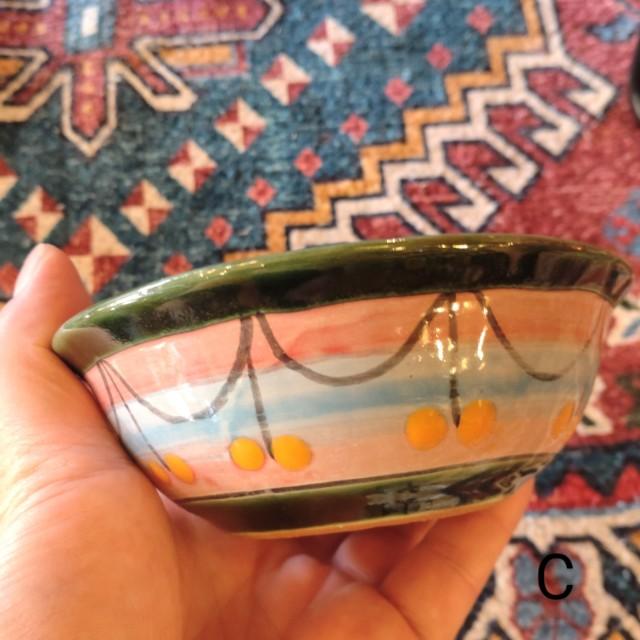 メキシコ　グアナファト焼　ミニボウル　グリーン　全3種　小鉢　ヨーグルト　フルーツボウル　小皿　おつまみ　豆皿