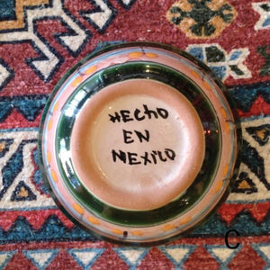 メキシコ　グアナファト焼　ミニボウル　グリーン　全3種　小鉢　ヨーグルト　フルーツボウル　小皿　おつまみ　豆皿