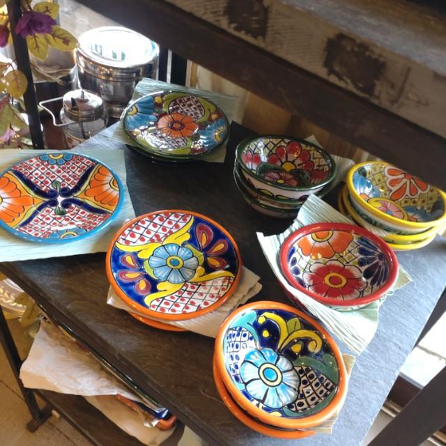 メキシコ　グアナファト焼　ミニボウル　グリーン　全3種　小鉢　ヨーグルト　フルーツボウル　小皿　おつまみ　豆皿