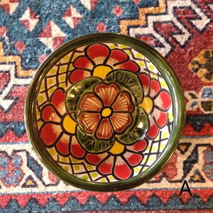 メキシコ　グアナファト焼　ミニボウル　グリーン　全3種　小鉢　ヨーグルト　フルーツボウル　小皿　おつまみ　豆皿
