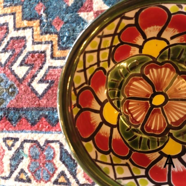 メキシコ　グアナファト焼　ミニボウル　グリーン　全3種　小鉢　ヨーグルト　フルーツボウル　小皿　おつまみ　豆皿