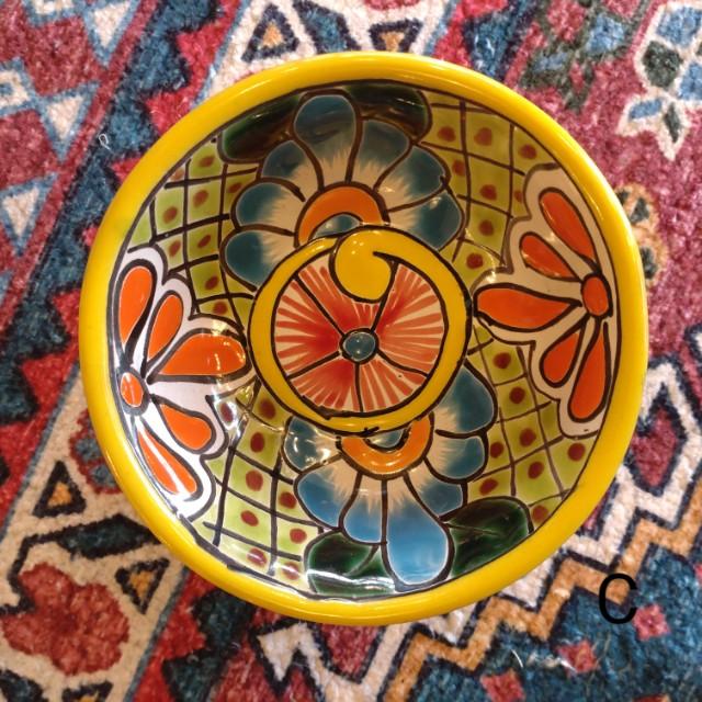 メキシコ　グアナファト焼　ミニボウル　イエロー　小鉢　ヨーグルト　フルーツボウル　小皿　おつまみ　豆皿