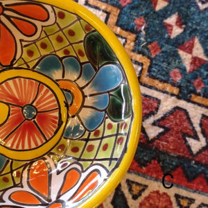 メキシコ　グアナファト焼　ミニボウル　イエロー　小鉢　ヨーグルト　フルーツボウル　小皿　おつまみ　豆皿