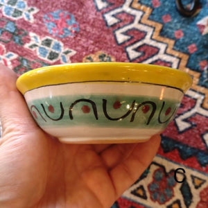 メキシコ　グアナファト焼　ミニボウル　イエロー　小鉢　ヨーグルト　フルーツボウル　小皿　おつまみ　豆皿