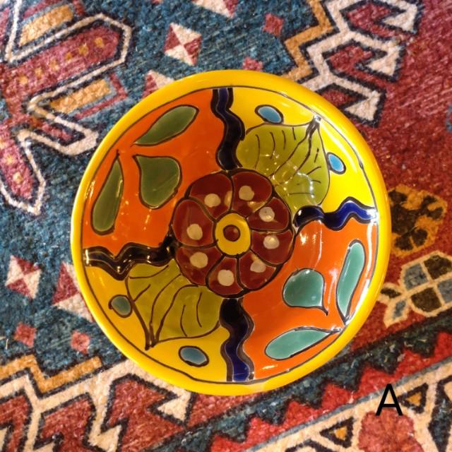 メキシコ　グアナファト焼　ミニボウル　イエロー　小鉢　ヨーグルト　フルーツボウル　小皿　おつまみ　豆皿