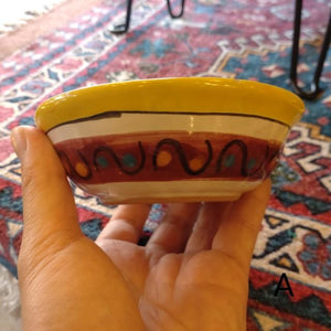 メキシコ　グアナファト焼　ミニボウル　イエロー　小鉢　ヨーグルト　フルーツボウル　小皿　おつまみ　豆皿