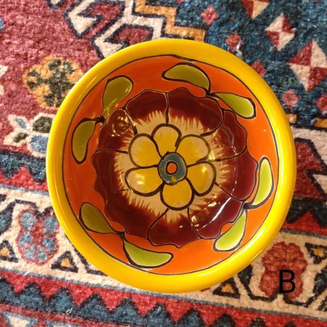 メキシコ　グアナファト焼　ミニボウル　イエロー　小鉢　ヨーグルト　フルーツボウル　小皿　おつまみ　豆皿
