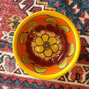 メキシコ　グアナファト焼　ミニボウル　イエロー　小鉢　ヨーグルト　フルーツボウル　小皿　おつまみ　豆皿