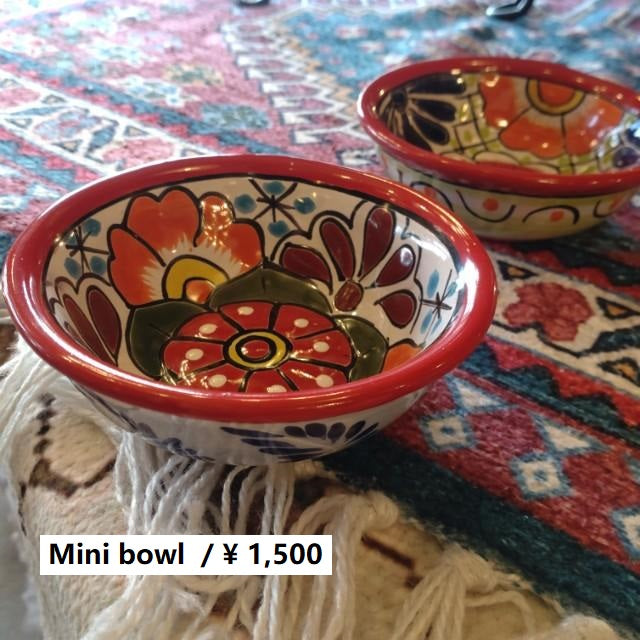 メキシコ　グアナファト焼　ミニボウル　レッド　全2種　小鉢　ヨーグルト　フルーツボウル　小皿　おつまみ　豆皿