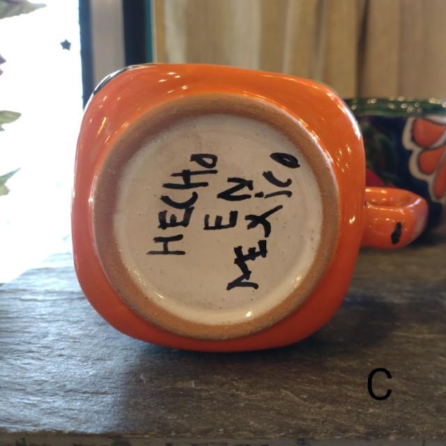 メキシコ　グアナファト焼　マグカップ　オレンジ　全2種　コーヒーカップ　テ ィーカップ　スープカップ　コップ　ハンドメイド　陶器