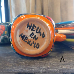 メキシコ　グアナファト焼　マグカップ　オレンジ　全2種　コーヒーカップ　テ ィーカップ　スープカップ　コップ　ハンドメイド　陶器