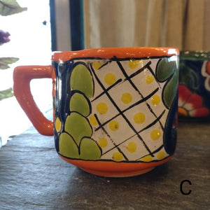 メキシコ　グアナファト焼　マグカップ　オレンジ　全2種　コーヒーカップ　テ ィーカップ　スープカップ　コップ　ハンドメイド　陶器