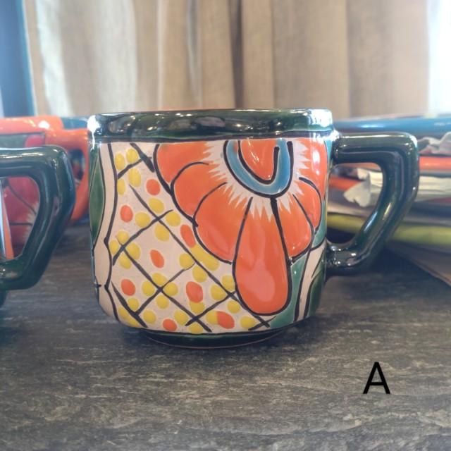 メキシコ　グアナファト焼　マグカップ　グリーン 全２種　コーヒーカップ　テ ィーカップ　スープカップ　コップ　ハンドメイド　陶器