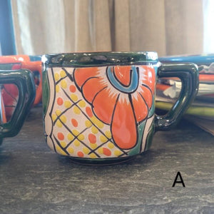 メキシコ　グアナファト焼　マグカップ　グリーン 全２種　コーヒーカップ　テ ィーカップ　スープカップ　コップ　ハンドメイド　陶器