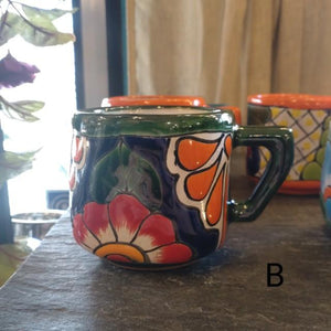 メキシコ　グアナファト焼　マグカップ　グリーン 全２種　コーヒーカップ　テ ィーカップ　スープカップ　コップ　ハンドメイド　陶器