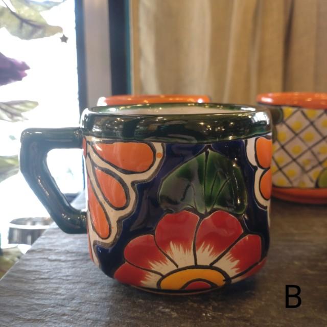 メキシコ　グアナファト焼　マグカップ　グリーン 全２種　コーヒーカップ　テ ィーカップ　スープカップ　コップ　ハンドメイド　陶器