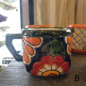 メキシコ　グアナファト焼　マグカップ　グリーン 全２種　コーヒーカップ　テ ィーカップ　スープカップ　コップ　ハンドメイド　陶器