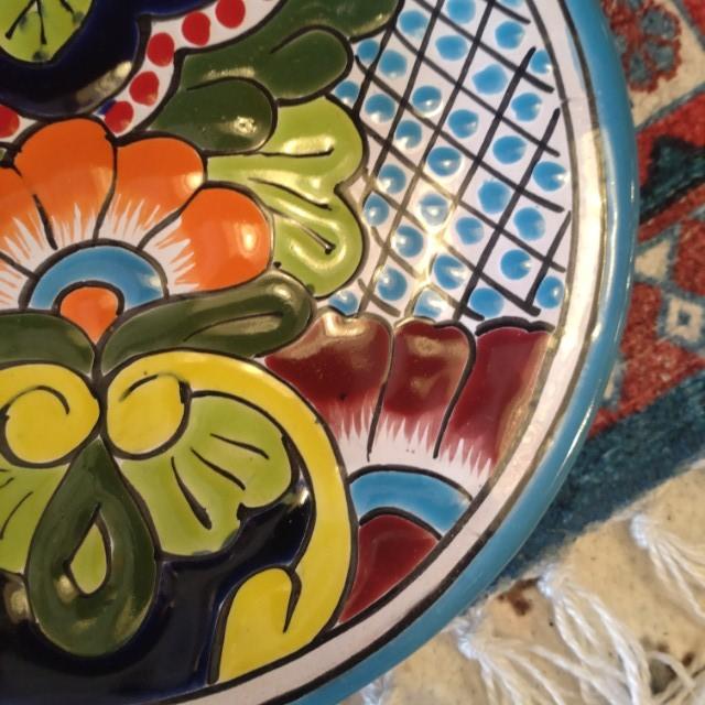 Mexico Guanajuato Ware Round Plate Blue 2 Types In Total Pltter Maindish Pasta Plate Tacos　